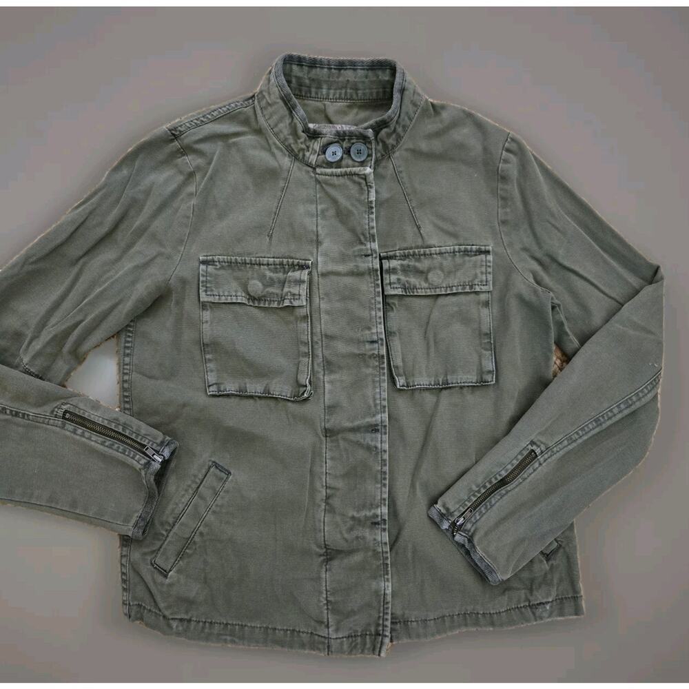 Ecote Military Jacket Women's Small Army Green Pocket Long Sleeve Causal‎ Women